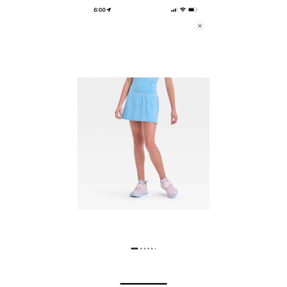 Girls' Everyday Soft Piped Skort - All In Motion Mid Rise Blue NWT